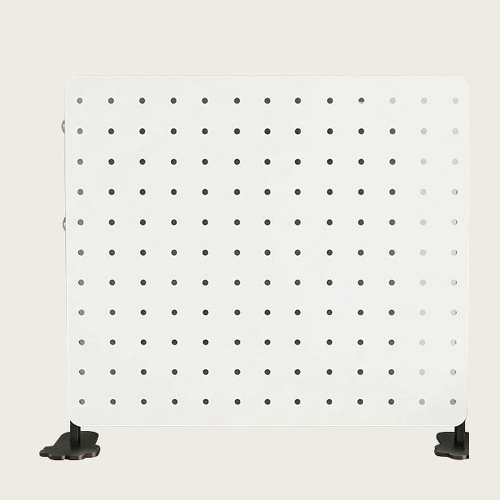 Adjustable pegboard desk organizer in white carbon steel