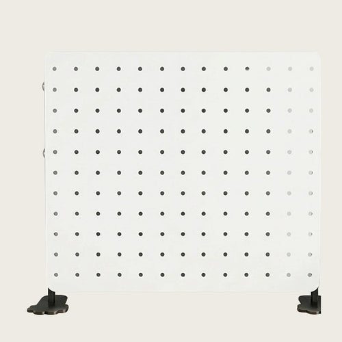 Adjustable pegboard desk organizer in white carbon steel