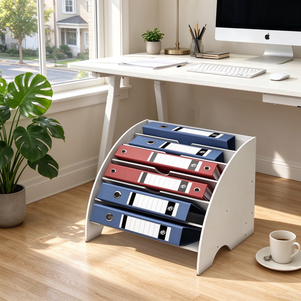 Fan File Rack for A4 Folders, 6 Slots, 13.2 in Wide