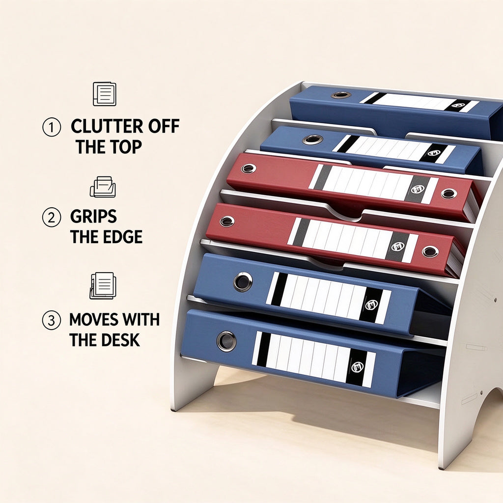 Fan File Rack for A4 Folders, 6 Slots, 13.2 in Wide