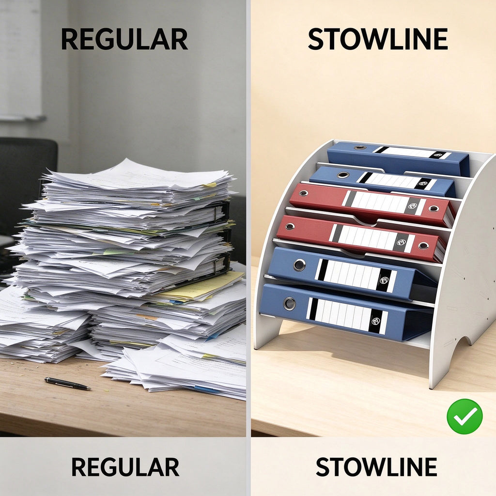 Fan File Rack for A4 Folders, 6 Slots, 13.2 in Wide