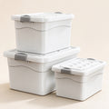 Cream White Storage Bin with Flip Lid, Small to Medium, for Closets