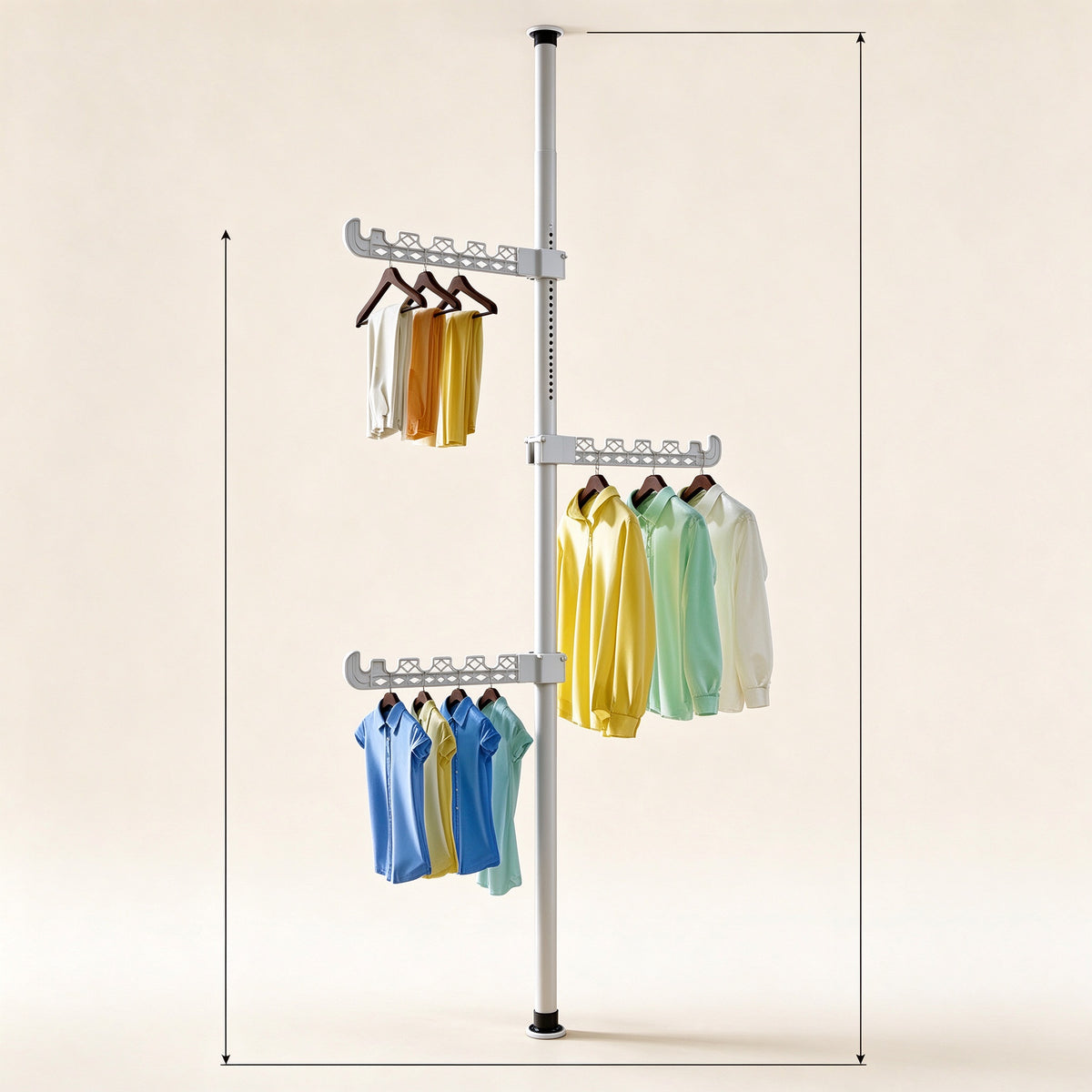 Floor-to-Ceiling Tension Clothes Rack, Fits 43.3-122.0 in Ceilings
