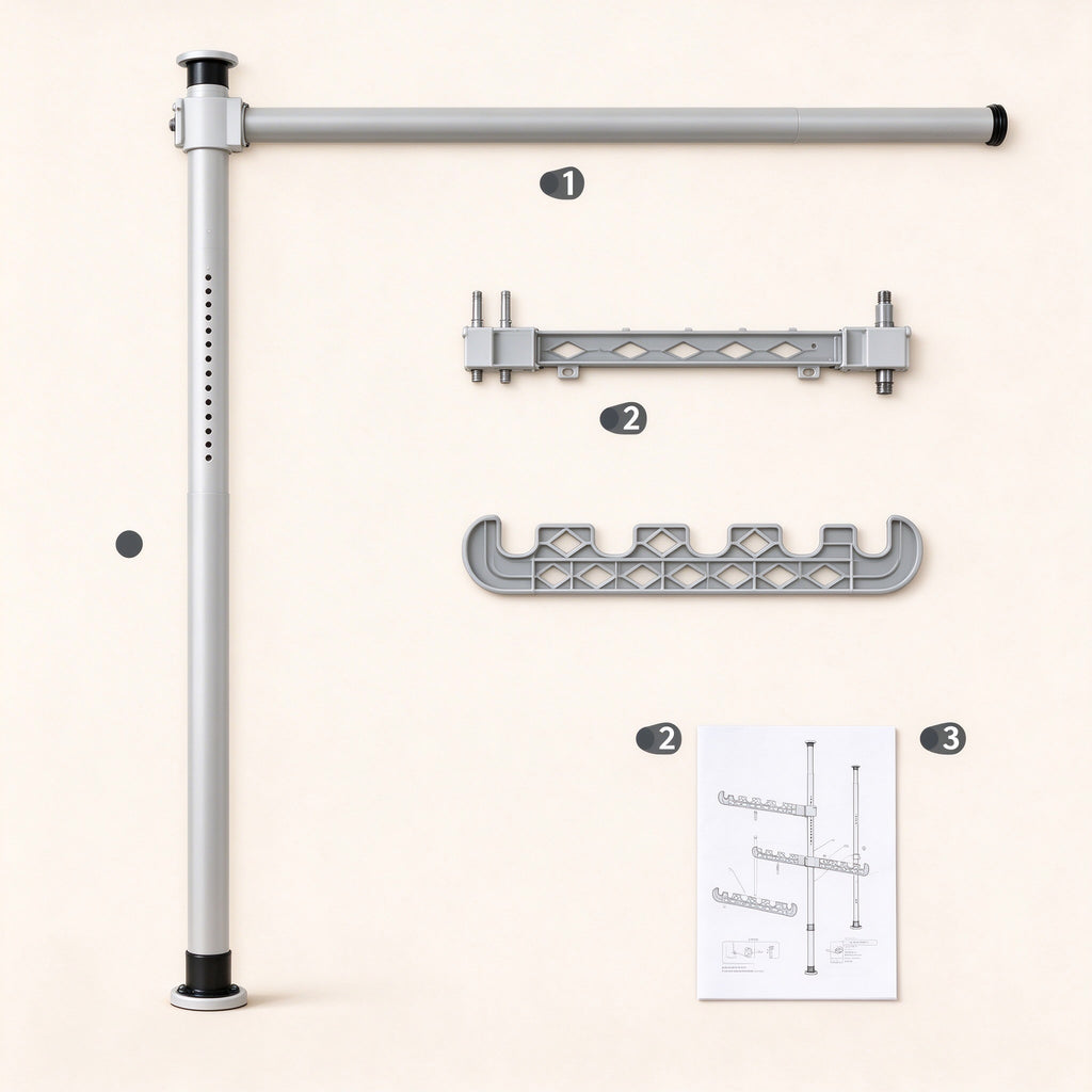 Floor-to-Ceiling Tension Clothes Rack, Fits 43.3-122.0 in Ceilings