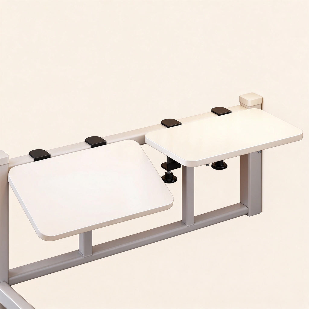 Foldable Clamp-On Shelf, 15.7 to 23.6 in, White or Black