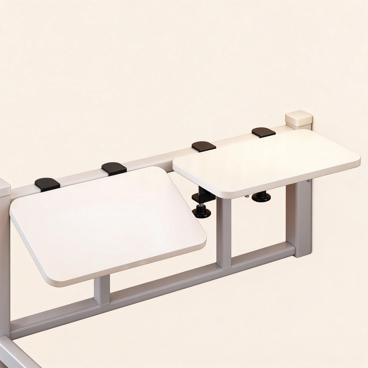 Foldable Clamp-On Shelf, 15.7 to 23.6 in, White or Black