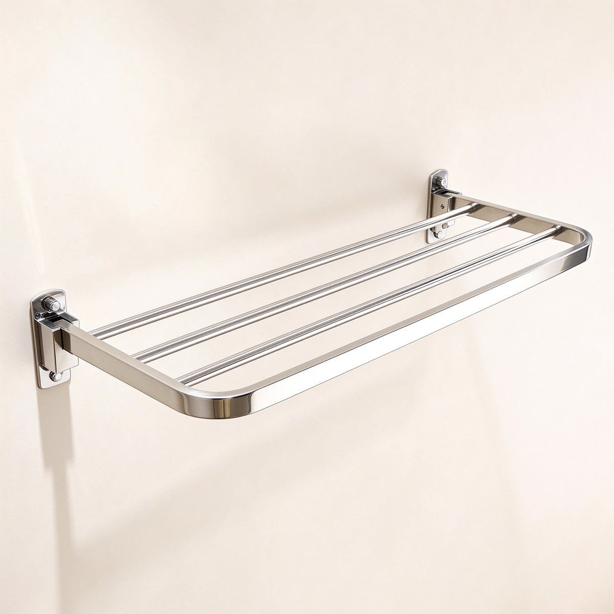 Folding Bathroom Towel Rack, 15.7 in Bar, 304 Stainless, No-Drill