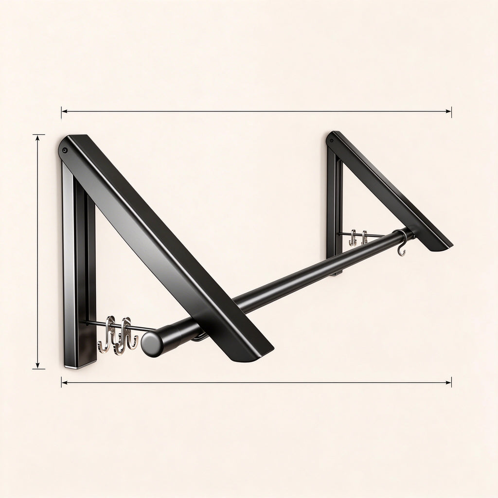 Folding Wall Drying Rack, 15.7 in Aluminium Arms, No-Drill
