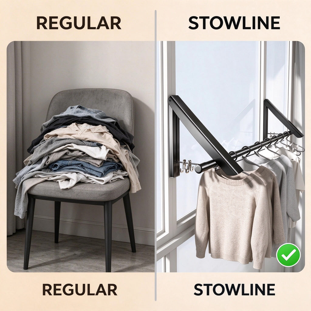 Folding Wall Drying Rack, 15.7 in Aluminium Arms, No-Drill