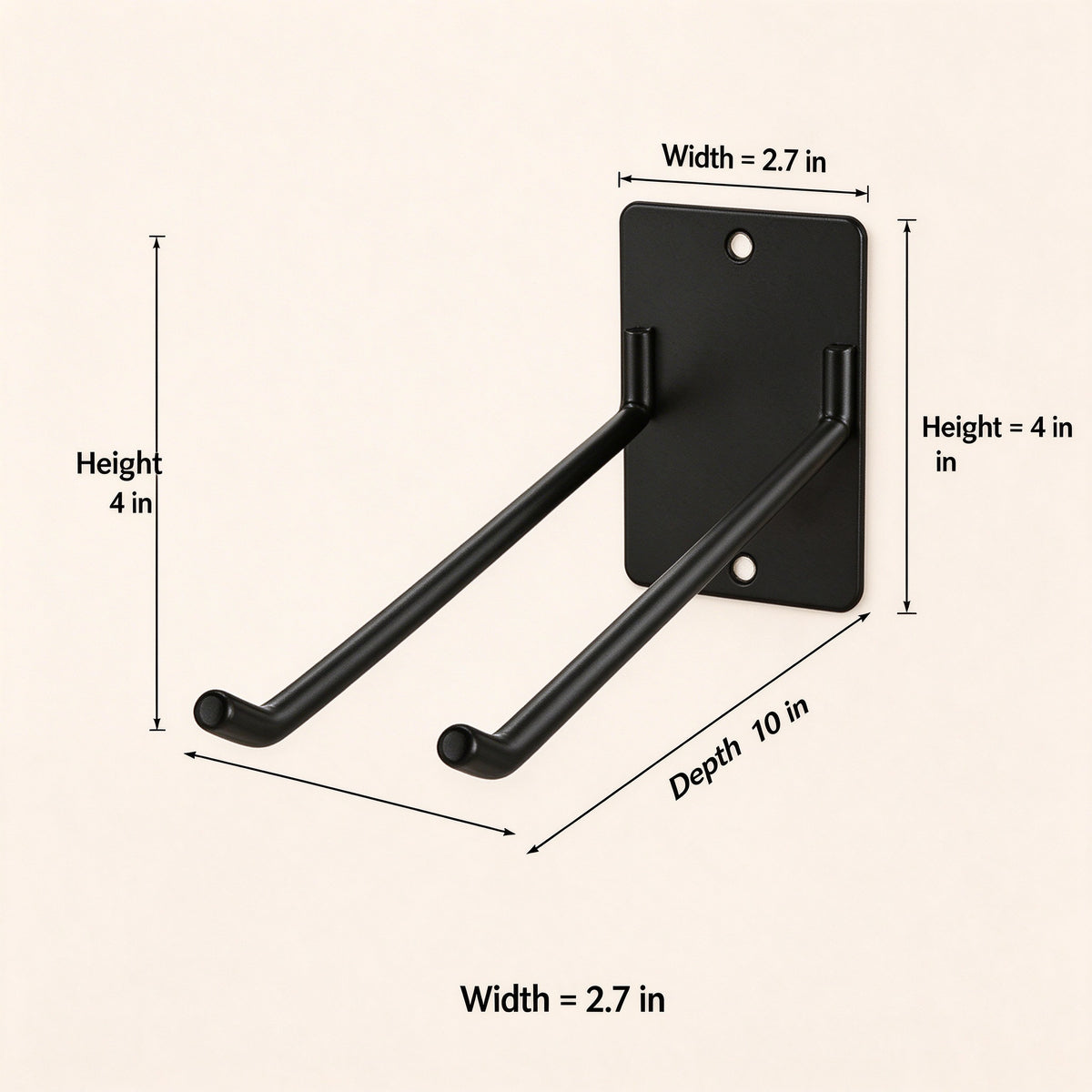 Garden Tool Wall Hanger, 10 in Reach, Steel, 2 or 4 Pack