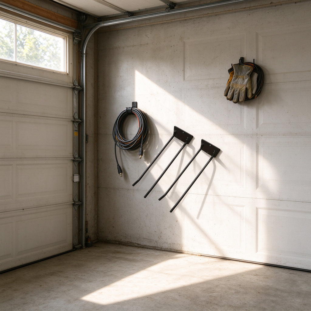 Garden Tool Wall Hanger, 10 in Reach, Steel, 2 or 4 Pack
