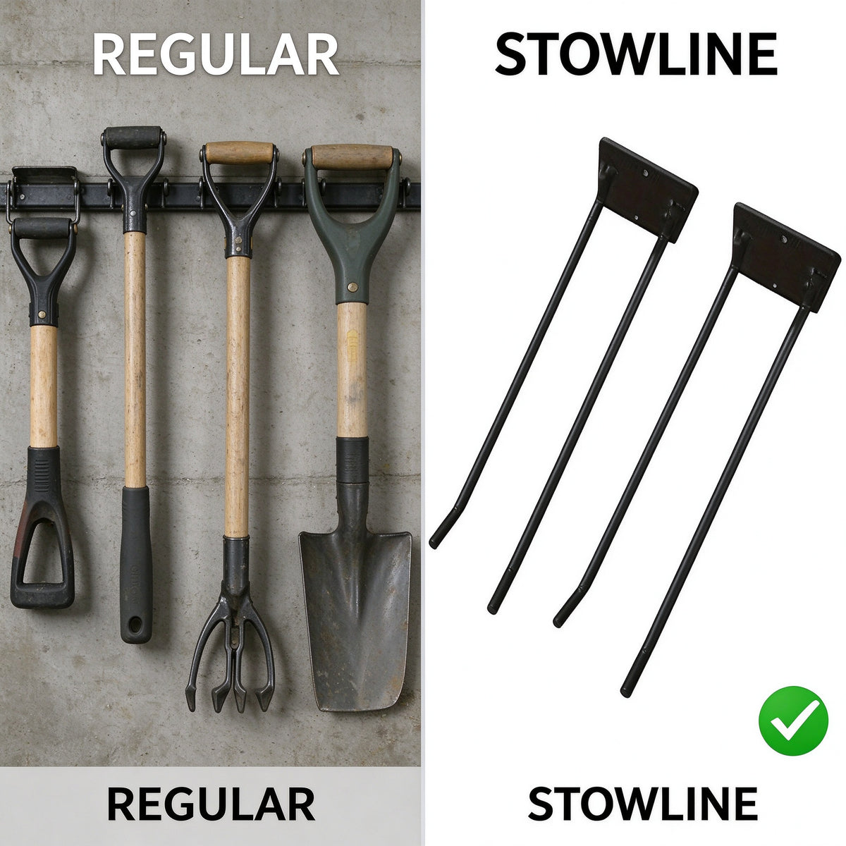 Garden Tool Wall Hanger, 10 in Reach, Steel, 2 or 4 Pack