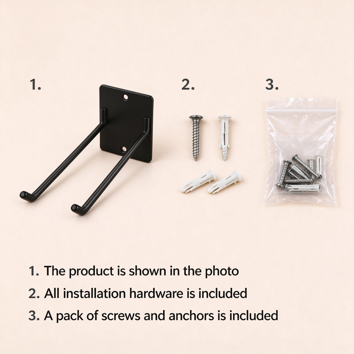 Garden Tool Wall Hanger, 10 in Reach, Steel, 2 or 4 Pack