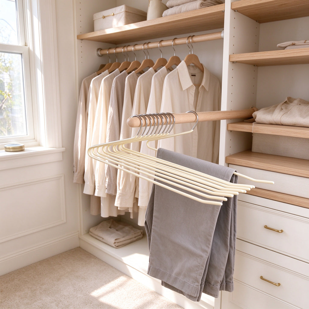Non-Slip Goose-Neck Pants Hanger, 13.8 in Wide, 5 Pack