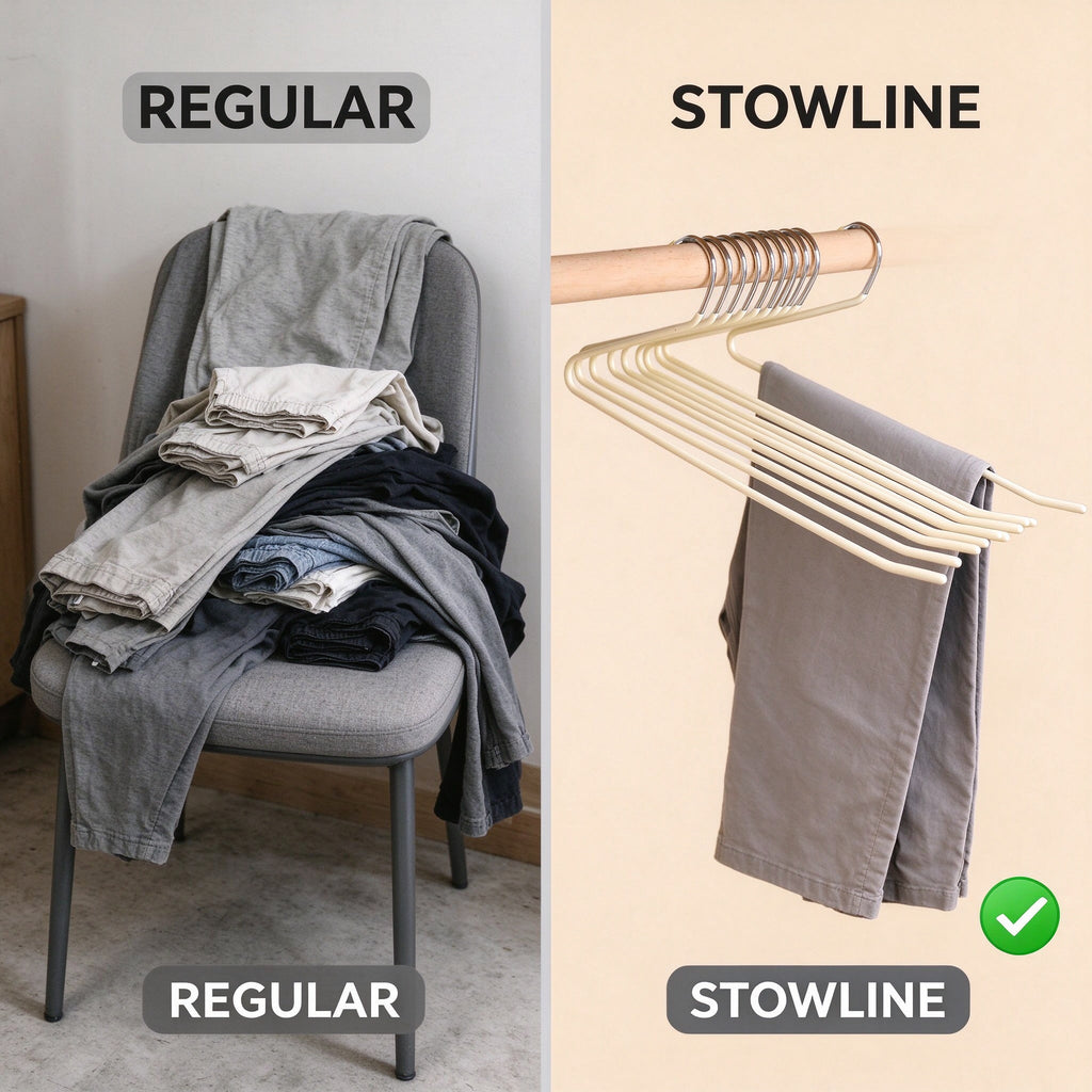 Non-Slip Goose-Neck Pants Hanger, 13.8 in Wide, 5 Pack