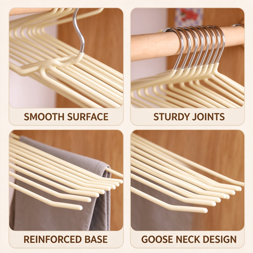Non-Slip Goose-Neck Pants Hanger, 13.8 in Wide, 5 Pack