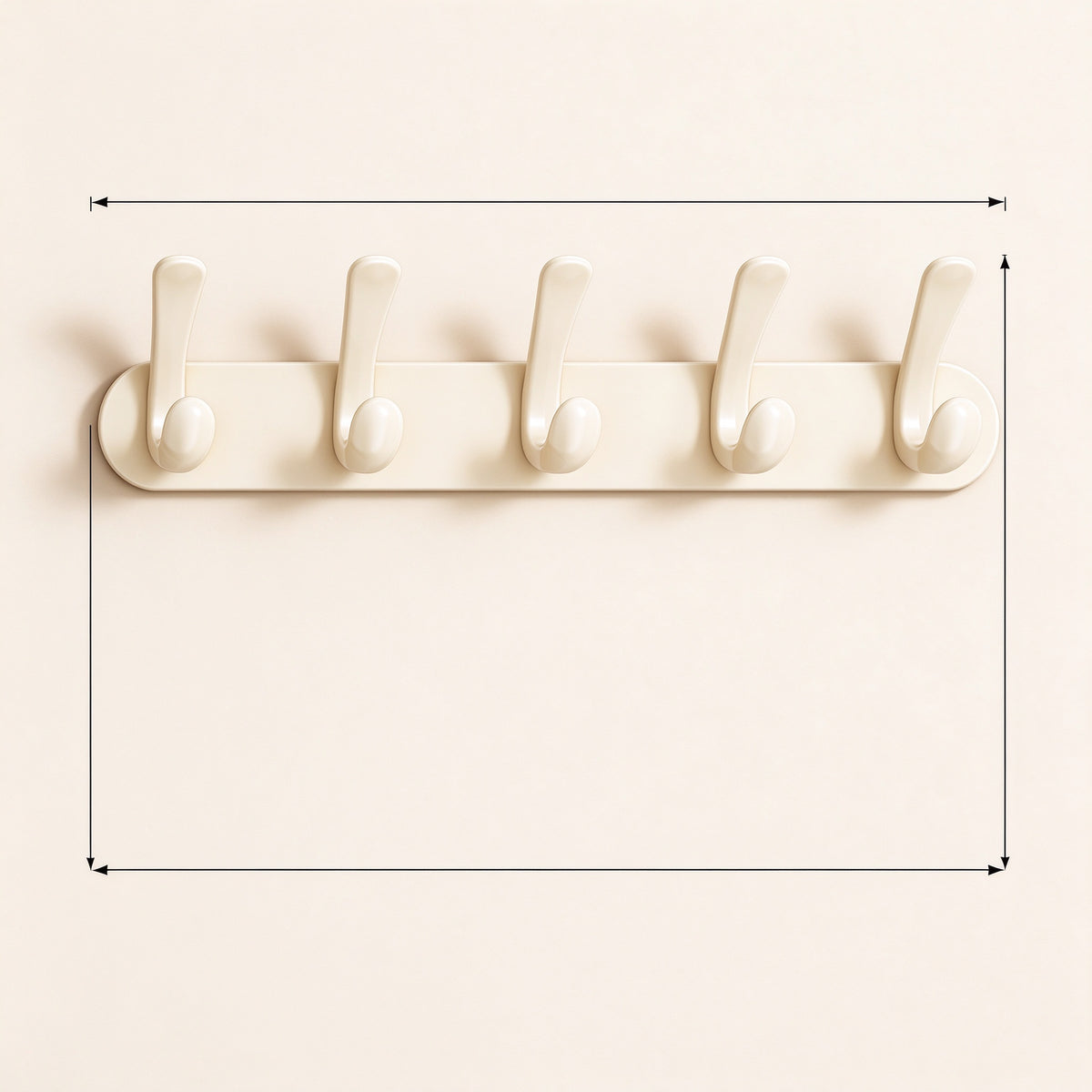 Magnetic Door Hook Rack, 12.6–19.7 in Steel Plate, 4–6 Hooks