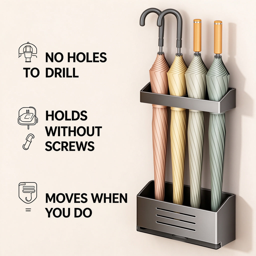 Magnetic Umbrella Holder for Steel Doors, 9.1 or 10.2 in