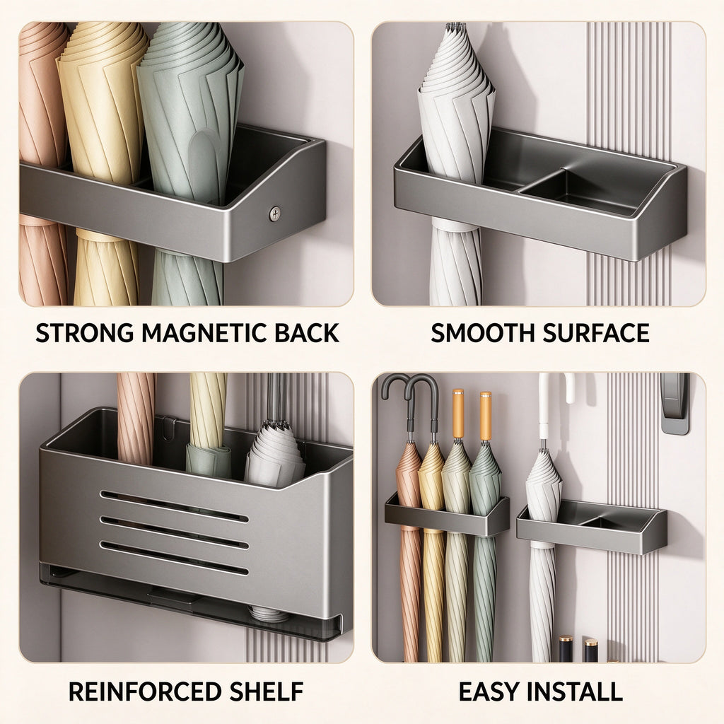Magnetic Umbrella Holder for Steel Doors, 9.1 or 10.2 in
