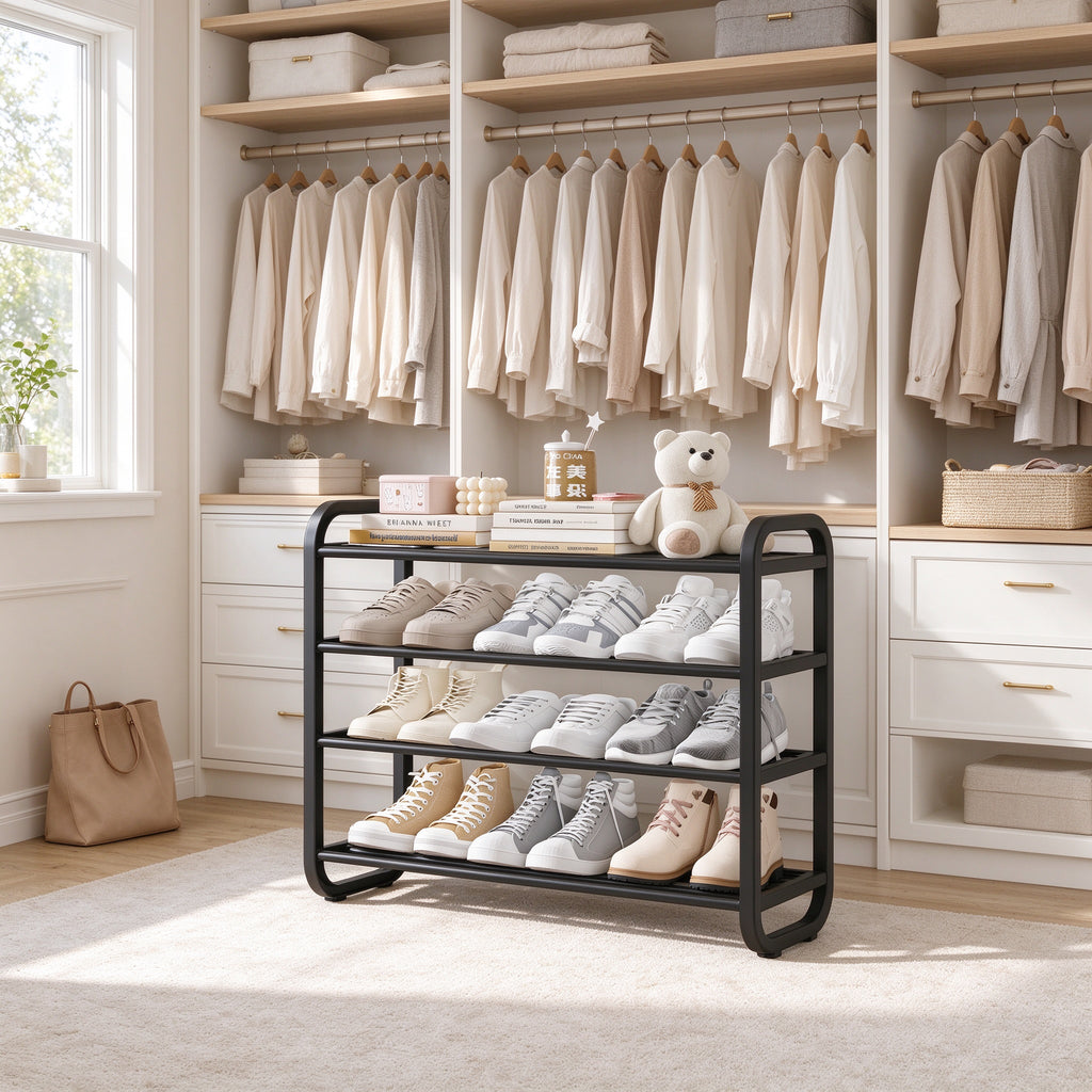 Modular Freestanding Shoe Rack, 3 or 4 Tier, 17.7-23.6 in Wide