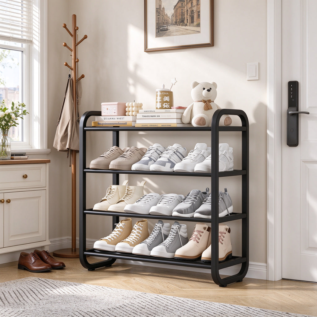 Modular Freestanding Shoe Rack, 3 or 4 Tier, 17.7-23.6 in Wide