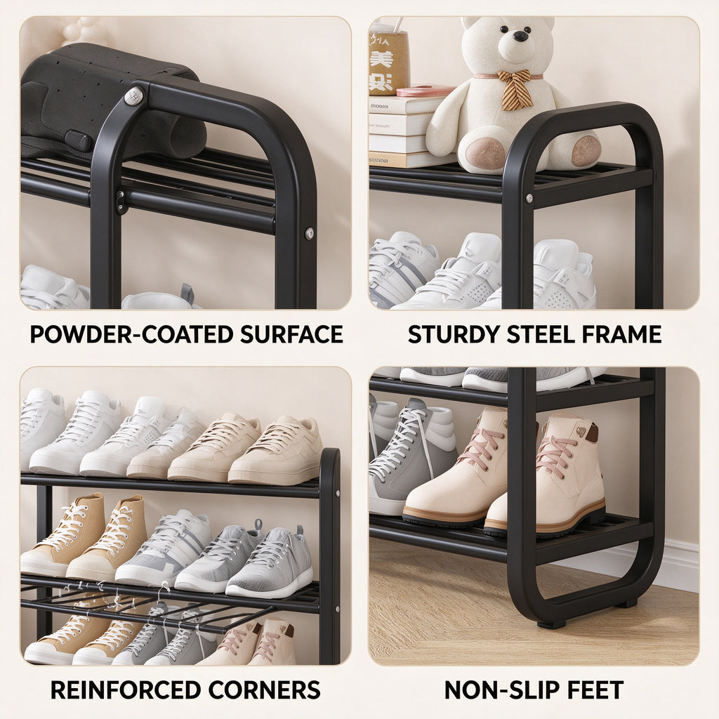 Modular Freestanding Shoe Rack, 3 or 4 Tier, 17.7-23.6 in Wide