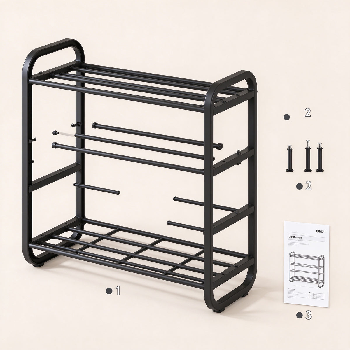 Modular Freestanding Shoe Rack, 3 or 4 Tier, 17.7-23.6 in Wide