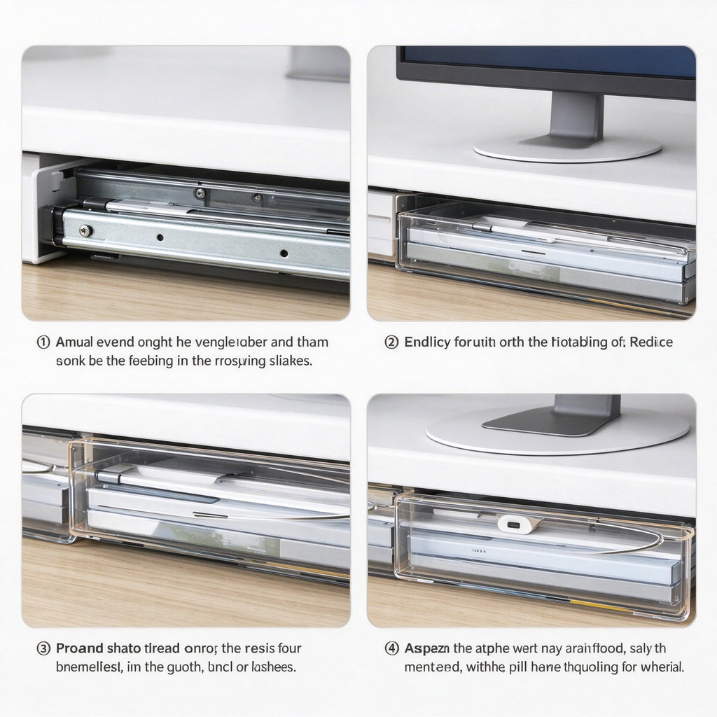 Monitor Riser, 2 Pull-Out Drawers, 3.9 or 5.9 in Tall, 20.9 in Wide