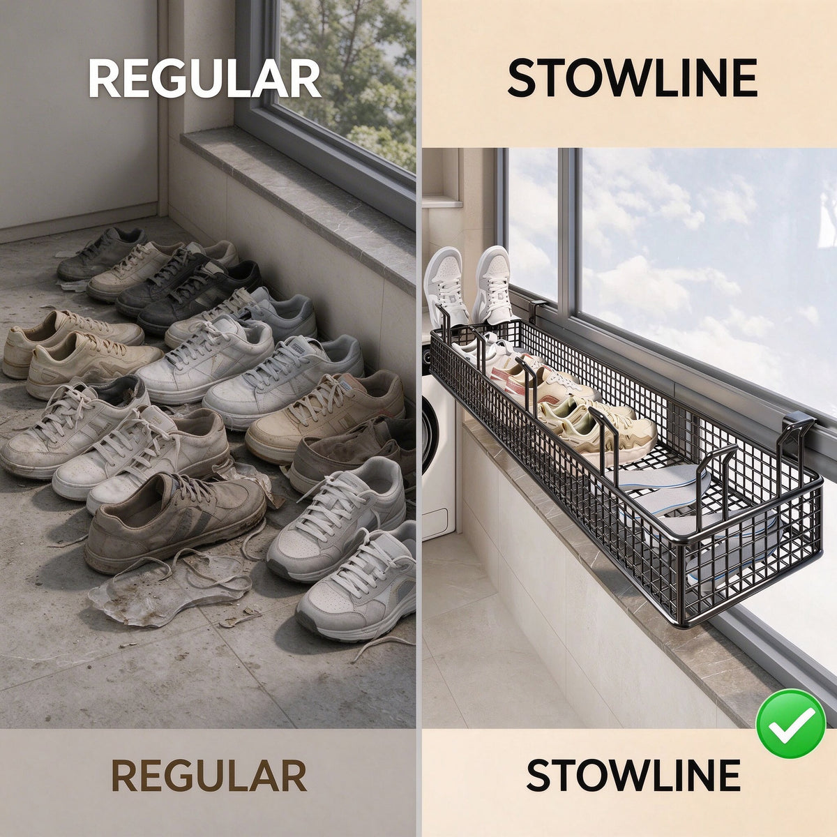 Over-Rail Shoe Drying Rack, 15.7 in, Single or Double Tier