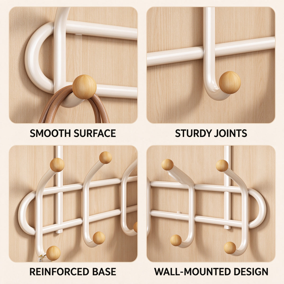 Over-the-Door Hook Rack, Double Row, 8-14 Hooks, 13.4-23.4 in Wide