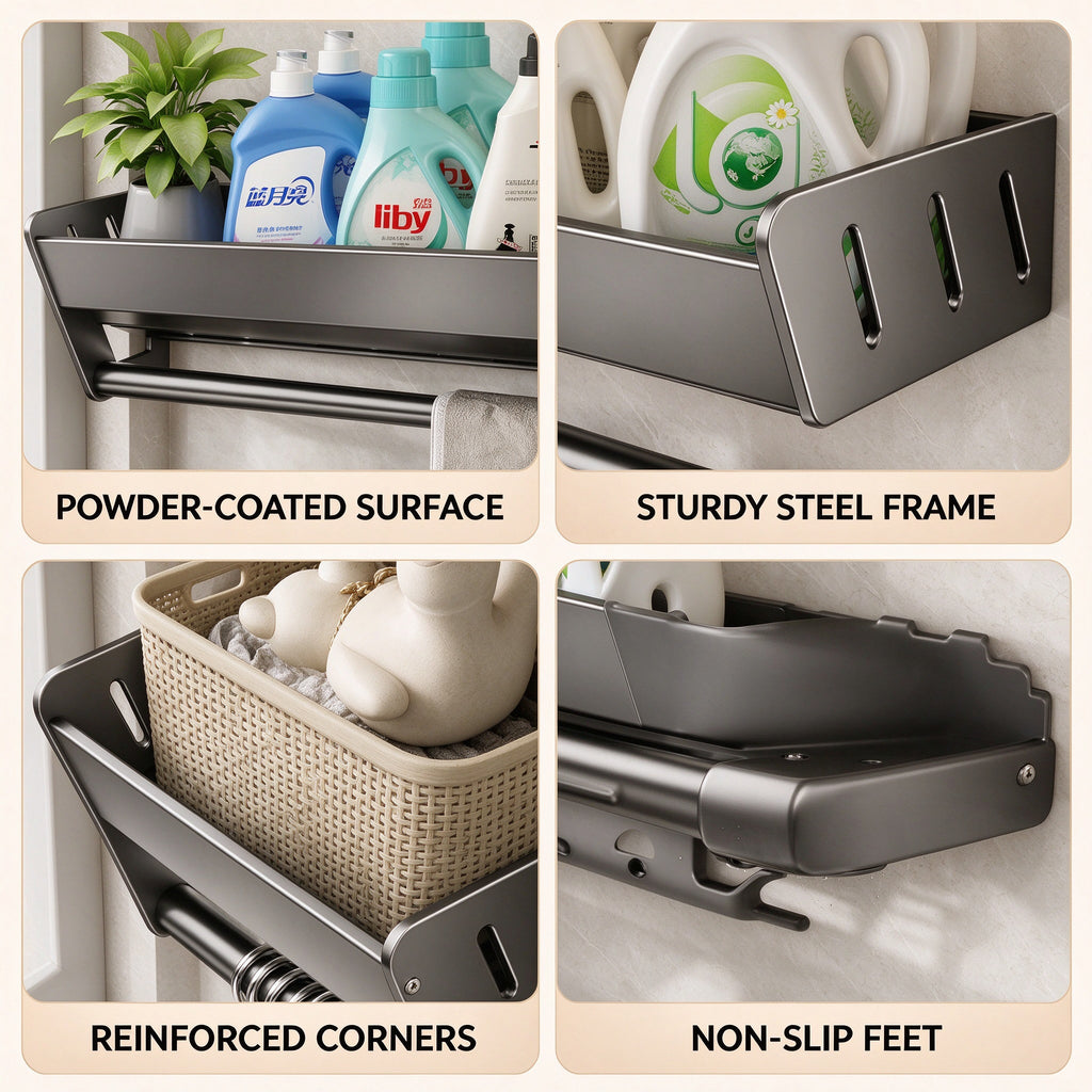 Wall Shelf for Over the Washer, 11.8 or 15.7 in, Aluminum