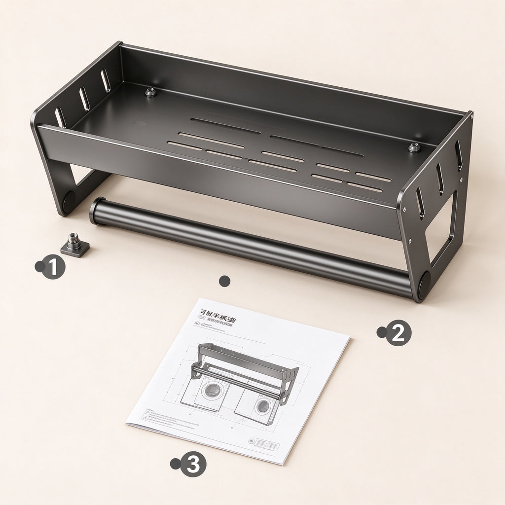 Wall Shelf for Over the Washer, 11.8 or 15.7 in, Aluminum