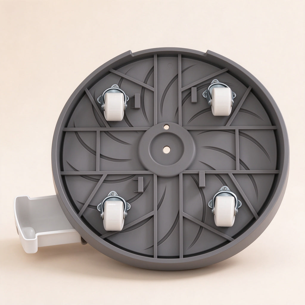 Rolling Plant Caddy, PP & Steel, 8.7 to 15.7 in, Drain Tray