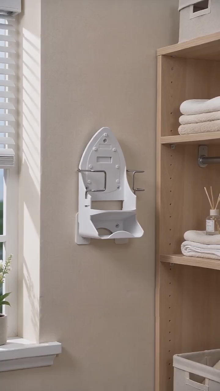 Ironing Board and Iron Wall Holder, 15.75 in, Black or White