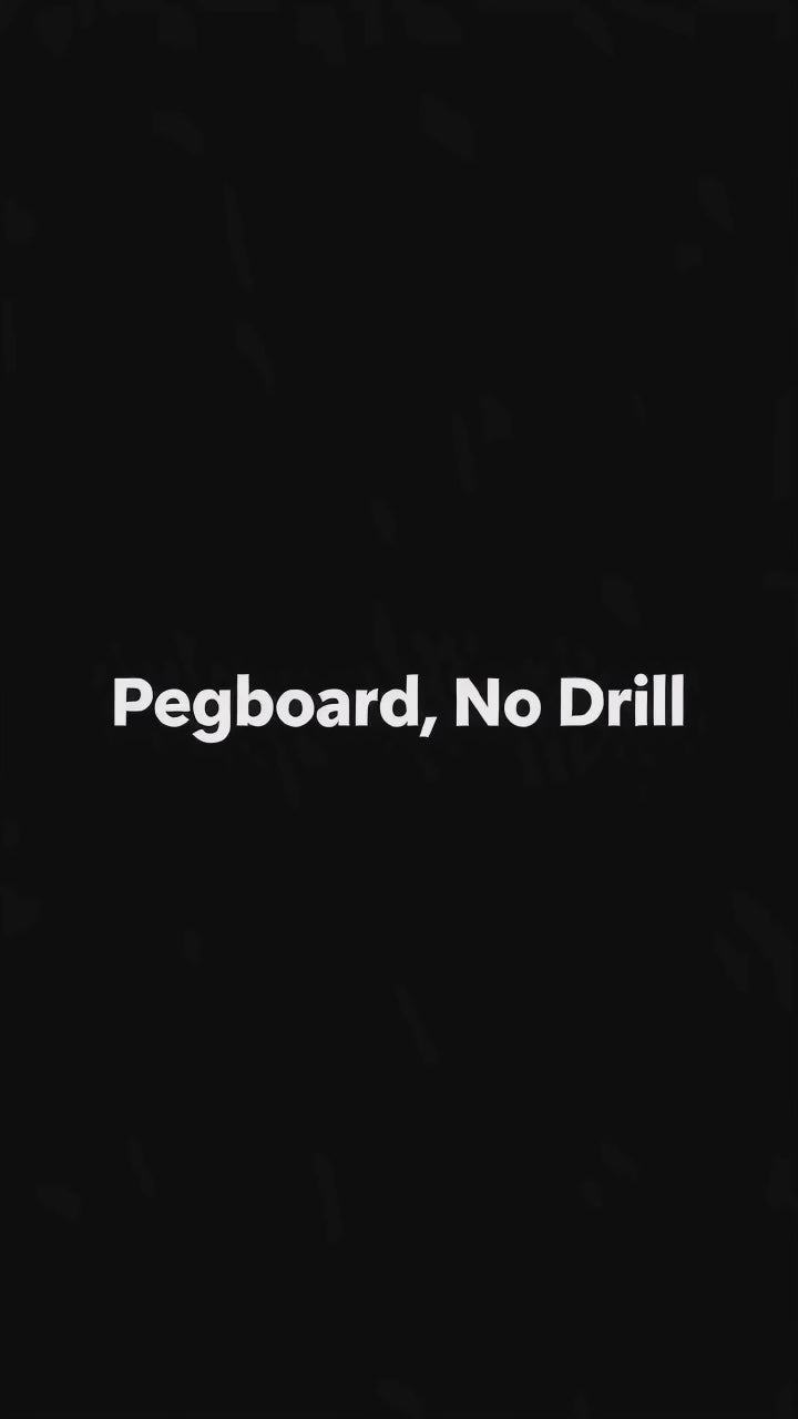 Adhesive Pegboard Panel, No-Drill Wall Board, 11.8 to 15.4 in Wide