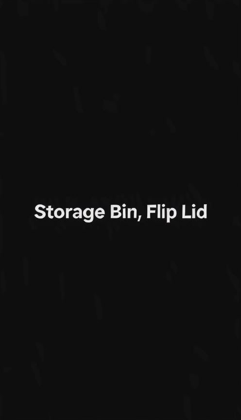 Cream White Storage Bin with Flip Lid, Small to Medium, for Closets