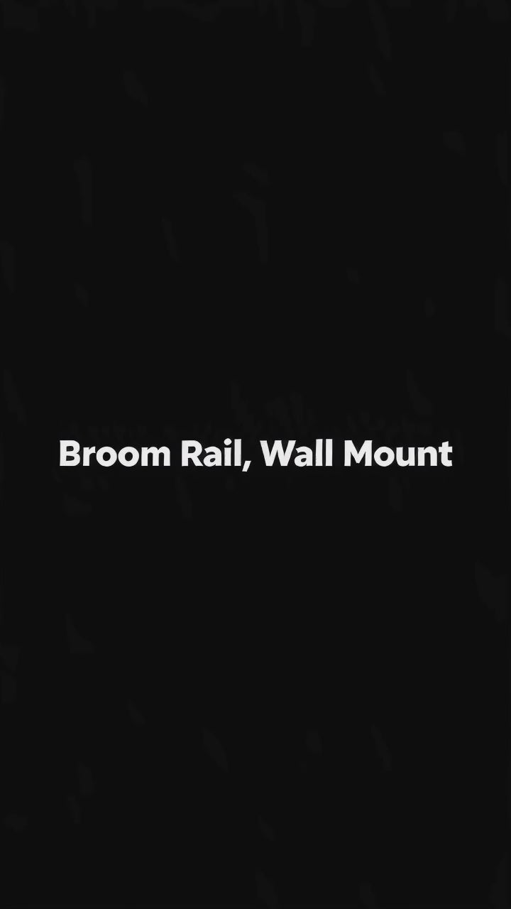Wall-Mount Tool Rail for Brooms and Mops, 17 or 34 in
