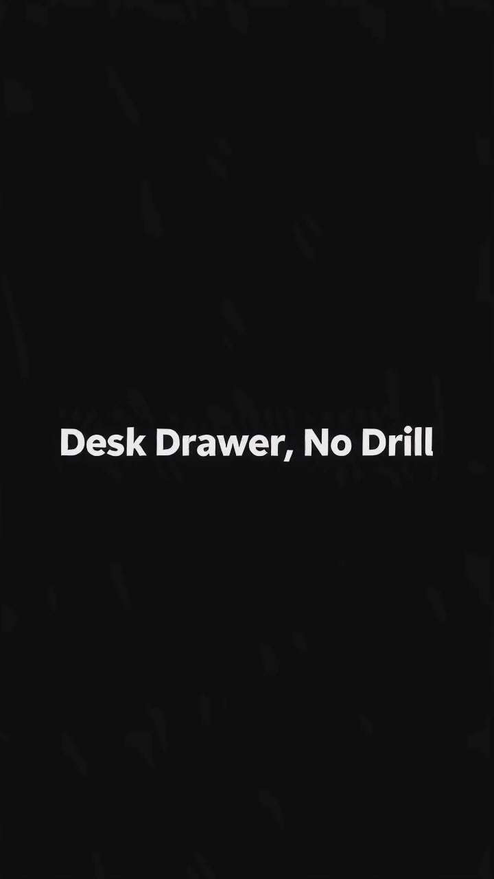 Under-Desk Drawer, No-Drill Adhesive, 7.5 to 13.2 in Wide, Pull-Out