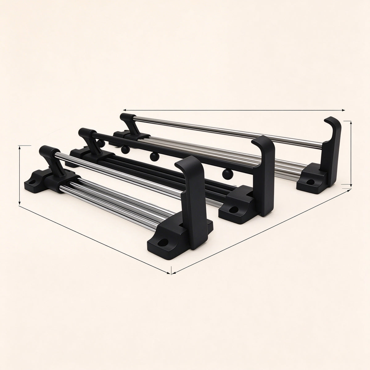 Pull-Out Pants Rack, Closet Rail, 9.8, 13.8 or 19.7 in, Solid Steel