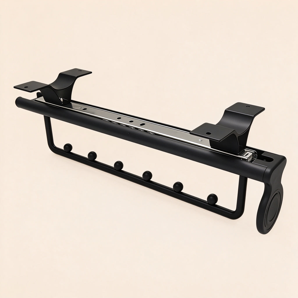 Pull-Out Pants Rack, Two-Section Beaded Rail, 9.8-19.7 in