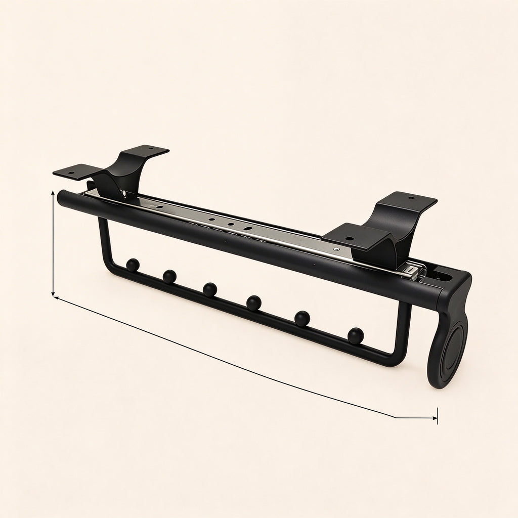 Pull-Out Pants Rack, Two-Section Beaded Rail, 9.8-19.7 in