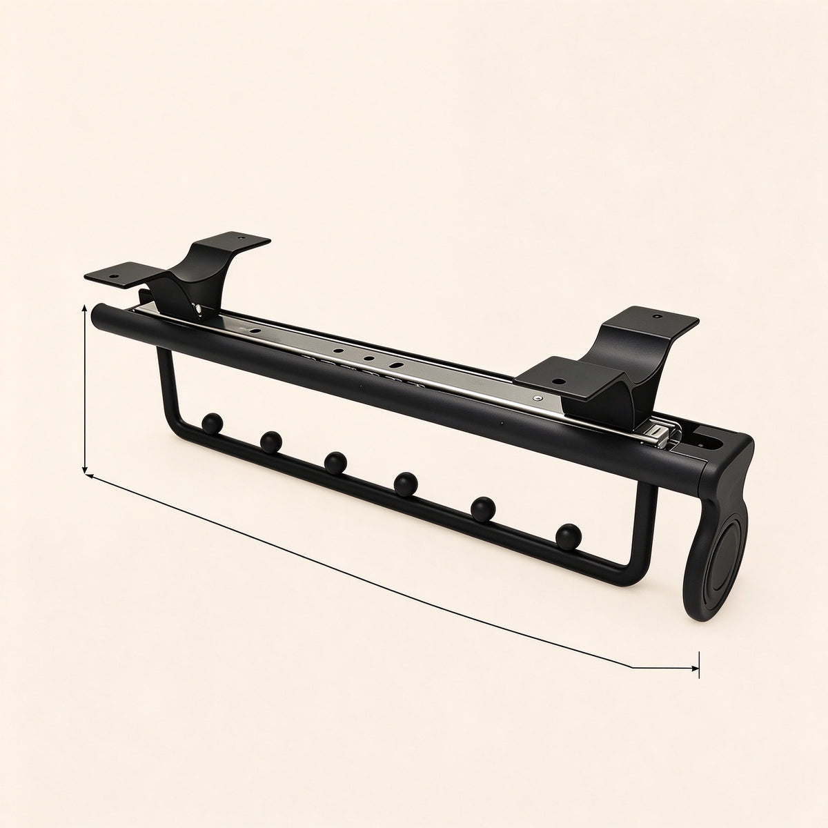 Pull-Out Pants Rack, Two-Section Beaded Rail, 9.8-19.7 in
