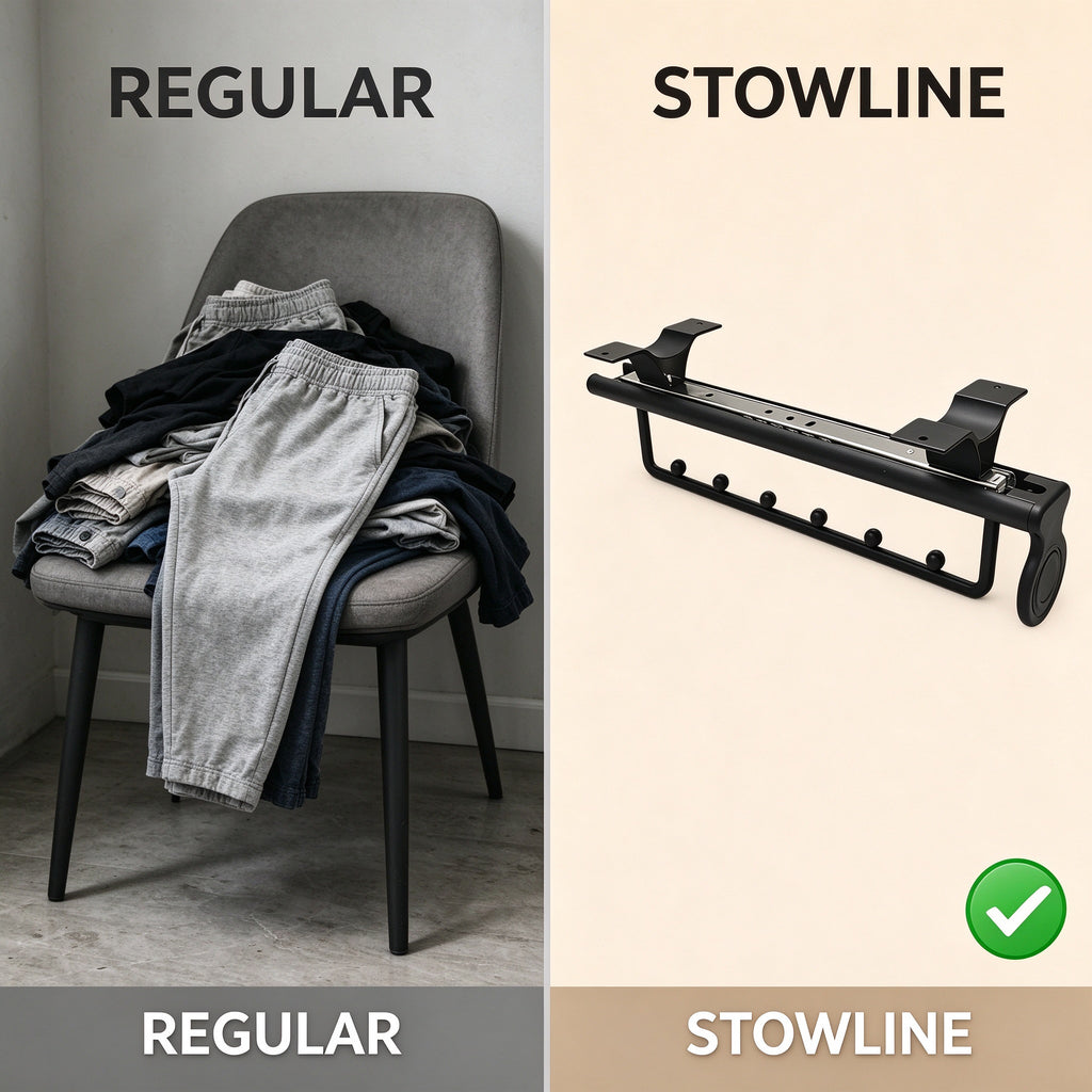 Pull-Out Pants Rack, Two-Section Beaded Rail, 9.8-19.7 in
