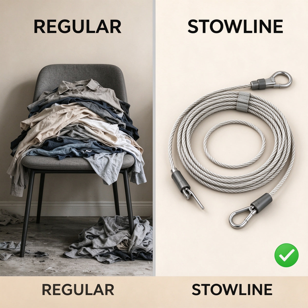 Retractable Clothesline, No-Drill Wall Mount, 13.8-16.7 ft