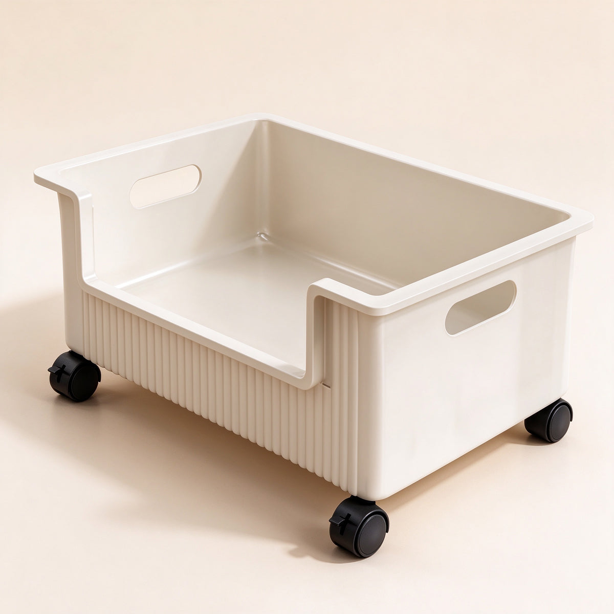 Rolling Under-Bed Storage Bin, PP, 4 Casters, 13.8 or 17.7 in