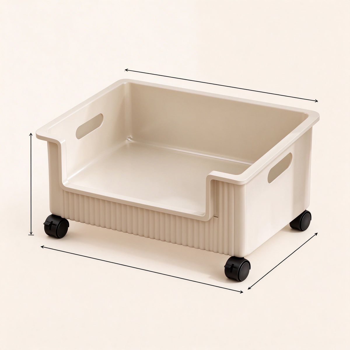 Rolling Under-Bed Storage Bin, PP, 4 Casters, 13.8 or 17.7 in