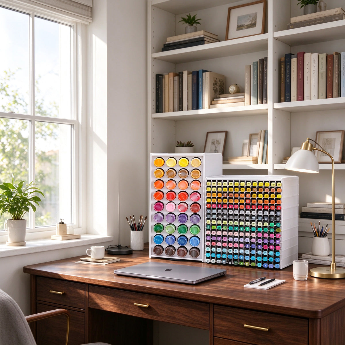 Rotating Paint and Marker Storage Tower for Desk, 72 or 120 Holes