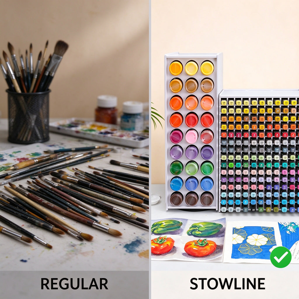 Rotating Paint and Marker Storage Tower for Desk, 72 or 120 Holes