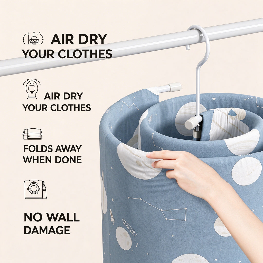 Spiral Drying Rack for Duvets, 16.5 in Coil, Metal, Laundry Room