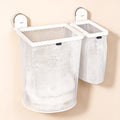 No-Drill Suction Cup Laundry Hamper, 20.1 in, Steel Mesh, Two Sizes